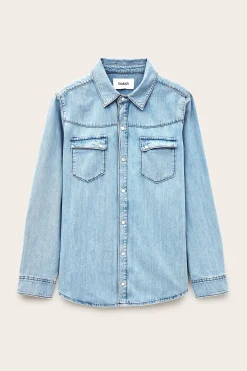 Ba&Sh ADALI chemise denim longue BLEU