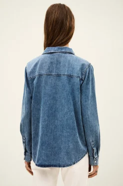 Ba&Sh ADALI chemise denim longue BLEU
