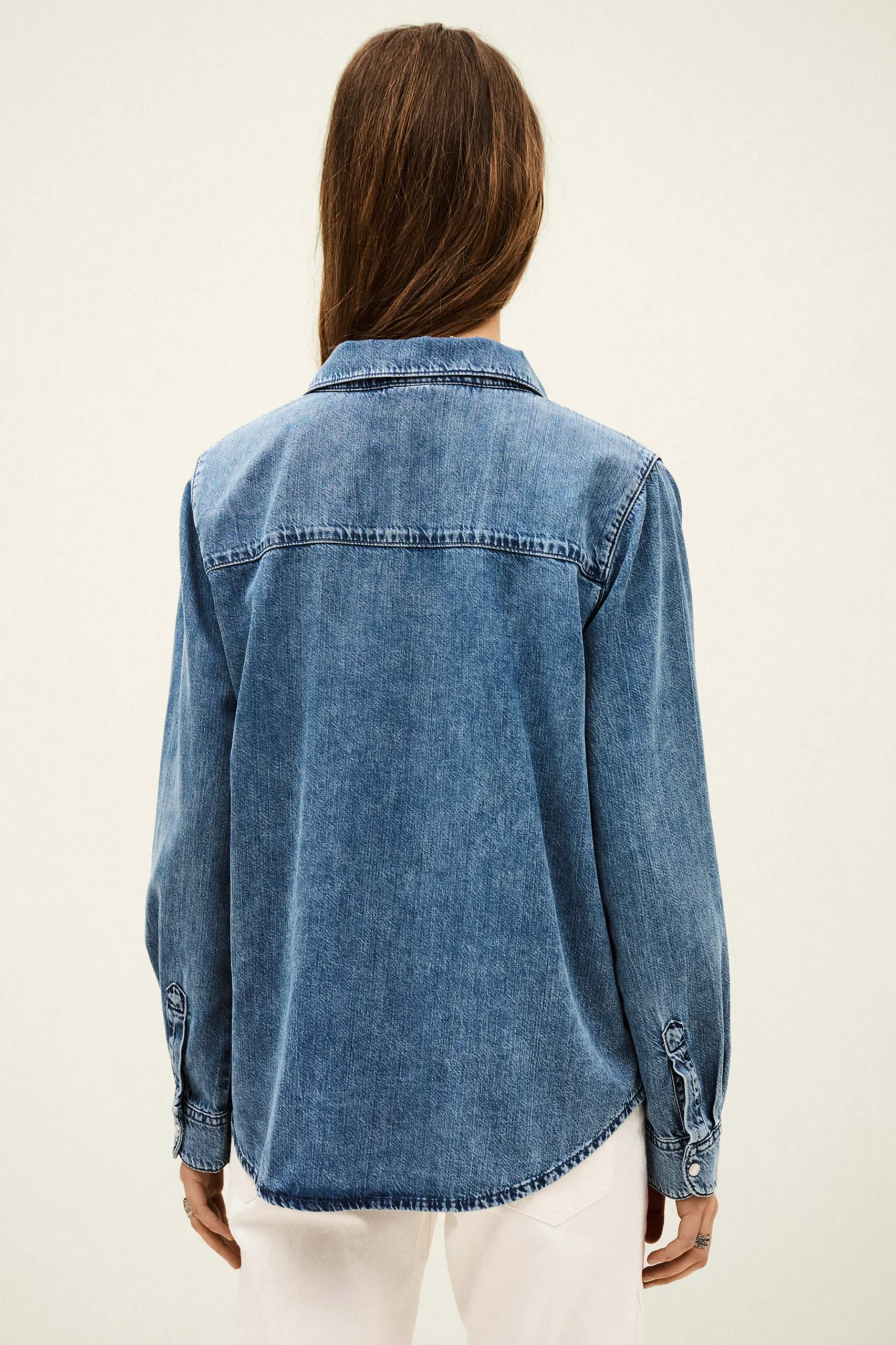 Ba&Sh ADALI chemise denim longue BLEU