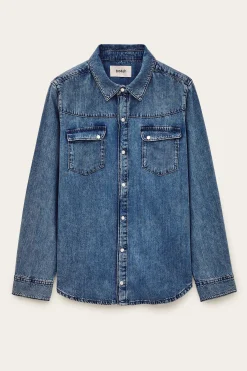 Ba&Sh ADALI chemise denim longue BLEU