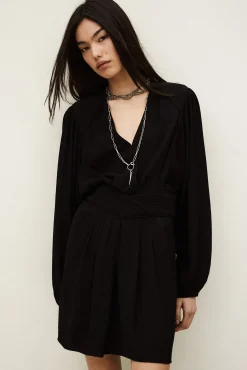 Ba&Sh ALANA robe courte cache-coeur NOIR Best