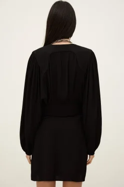 Ba&Sh ALANA robe courte cache-coeur NOIR Best
