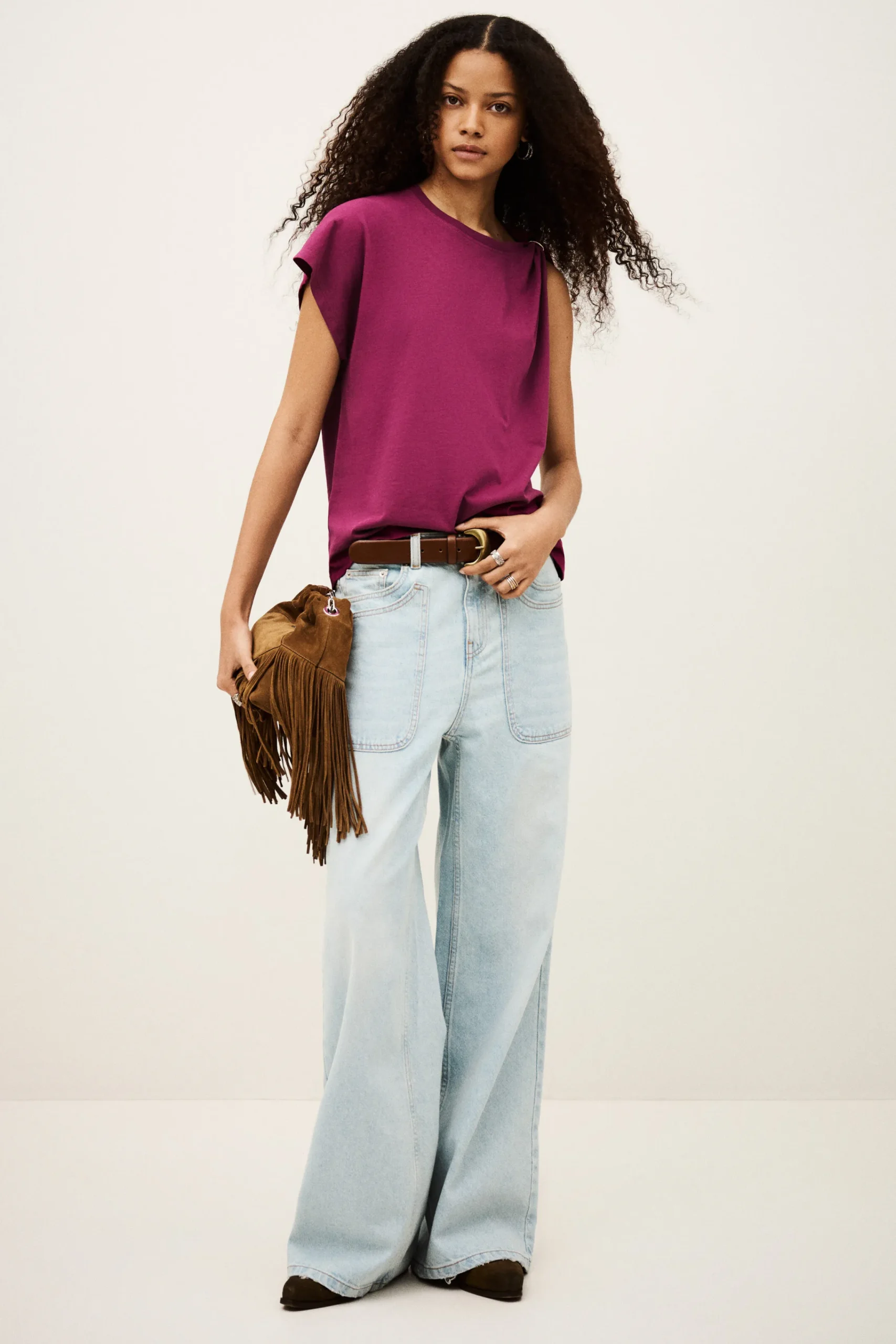Ba&Sh ALLIA t-shirt manches courtes VIOLET Clearance