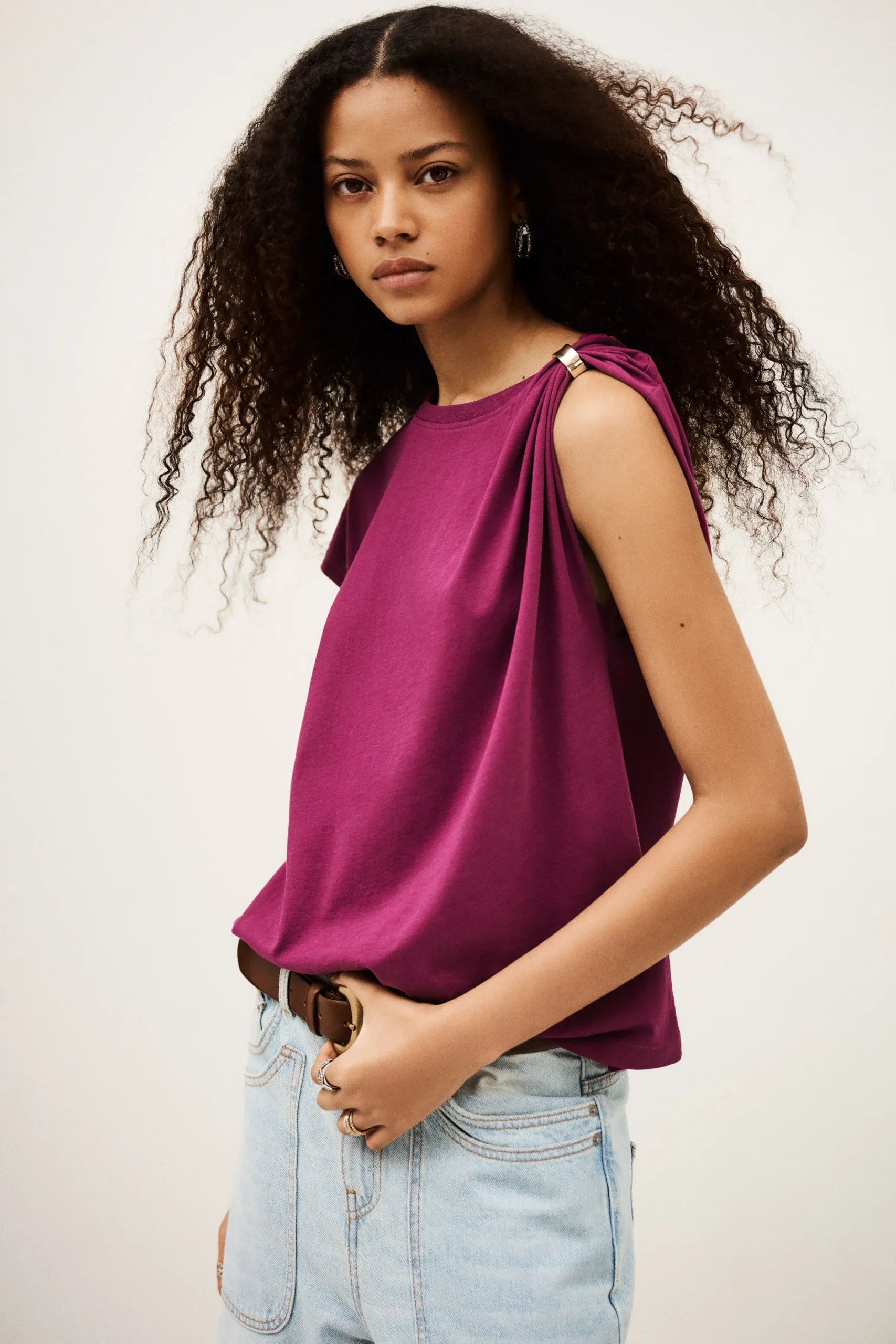 Ba&Sh ALLIA t-shirt manches courtes VIOLET Clearance
