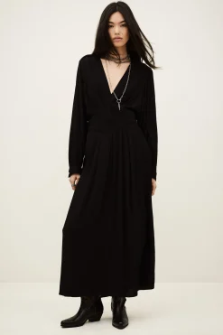 Ba&Sh AMBRA robe midi élégante NOIR Discount