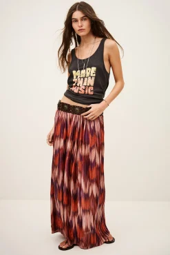 Ba&Sh ARIETTE jupe midi plissée ORANGE Clearance