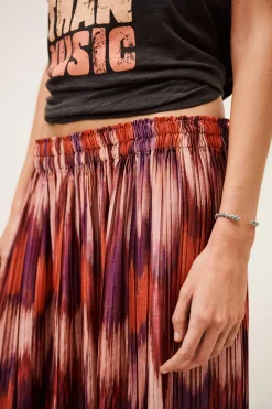 Ba&Sh ARIETTE jupe midi plissée ORANGE Clearance