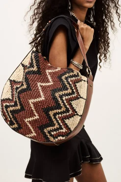 Ba&Sh ARYA sac hobo raphia NOIR New
