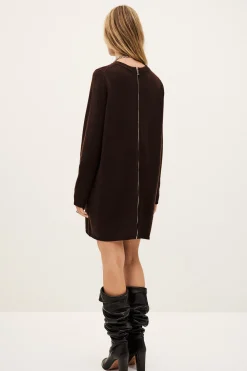 Ba&Sh ATES robe pull maille MARRON Sale