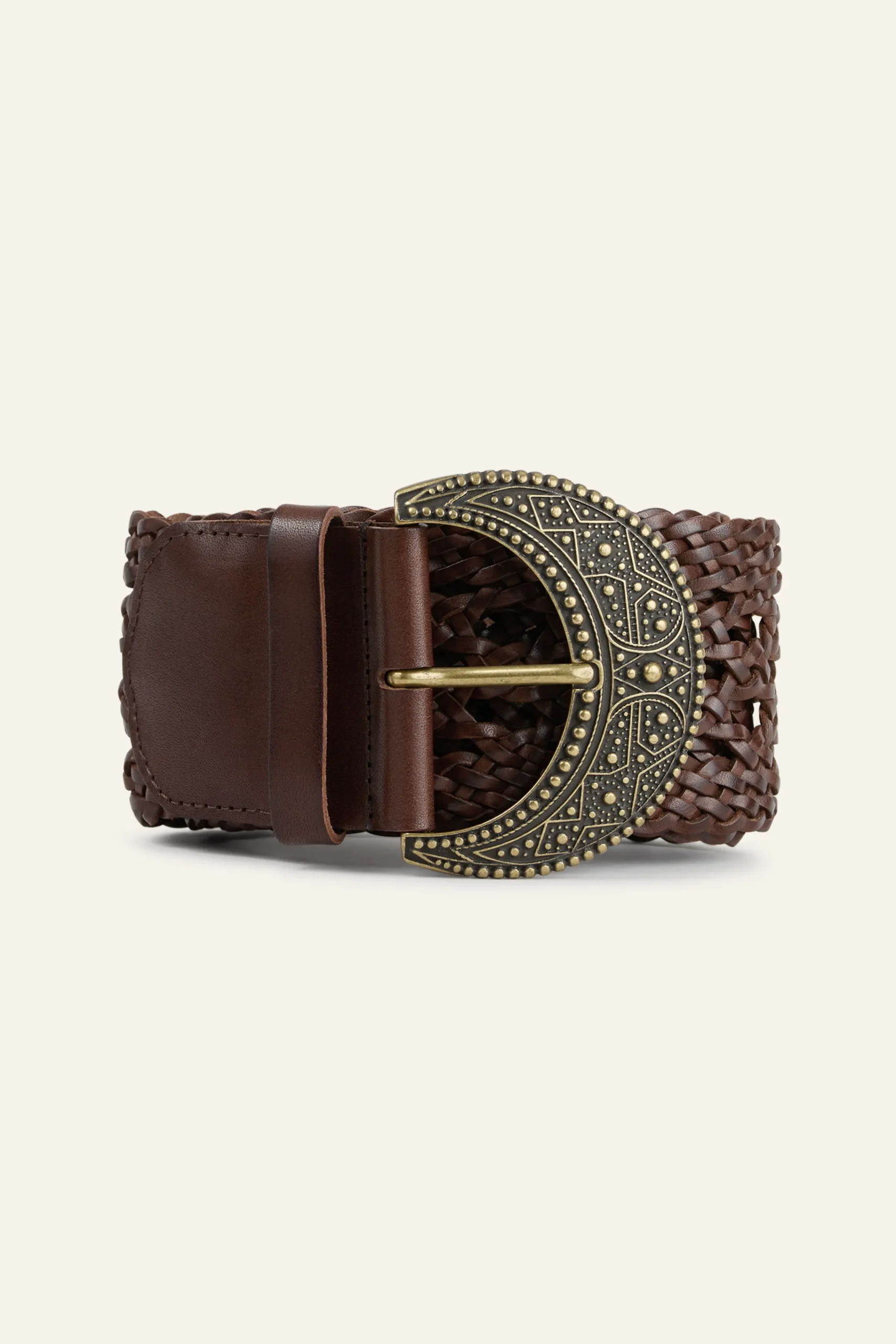 Ba&Sh BALMY ceinture cuir tressée MARRON Discount