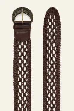 Ba&Sh BALMY ceinture cuir tressée MARRON Discount