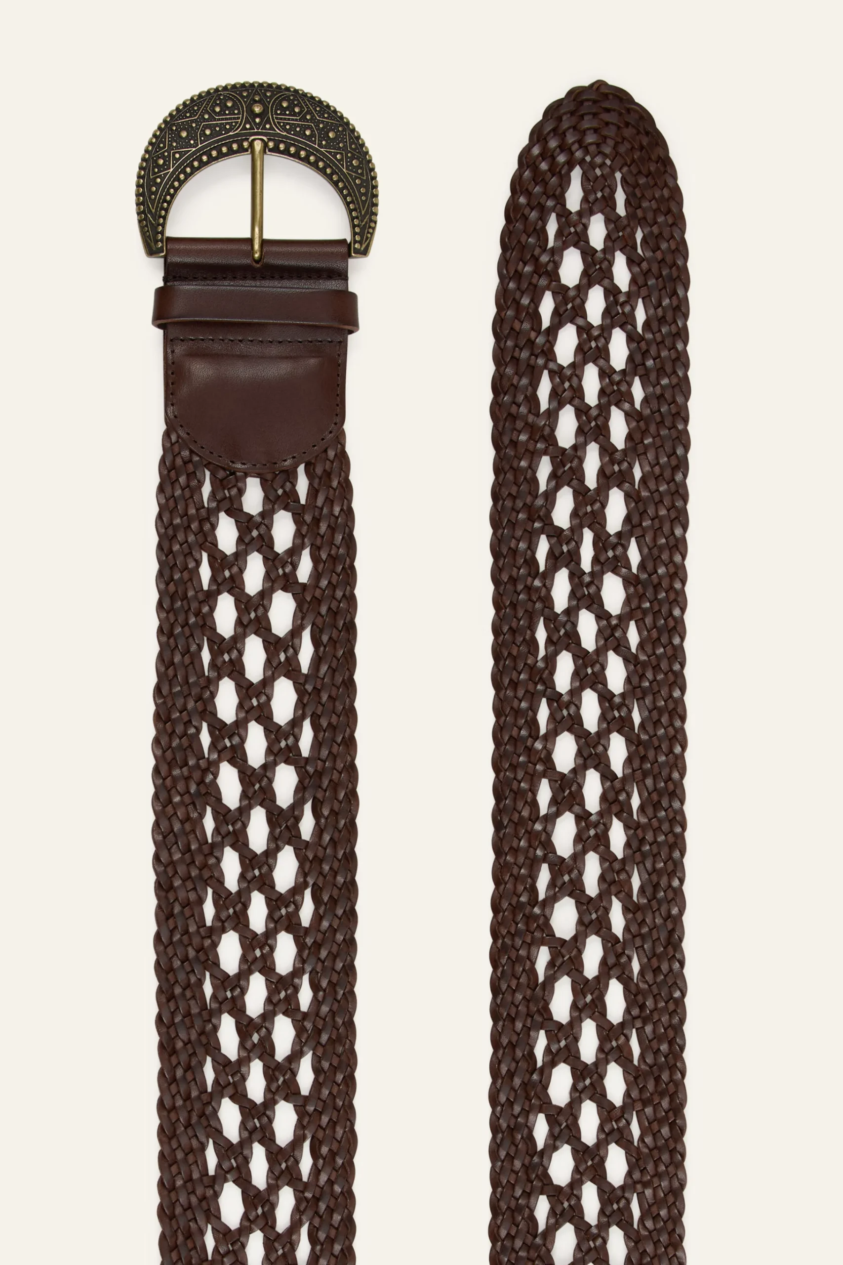 Ba&Sh BALMY ceinture cuir tressée MARRON Discount