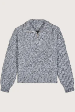 Ba&Sh BALTAN pull col camionneur GRIS Hot