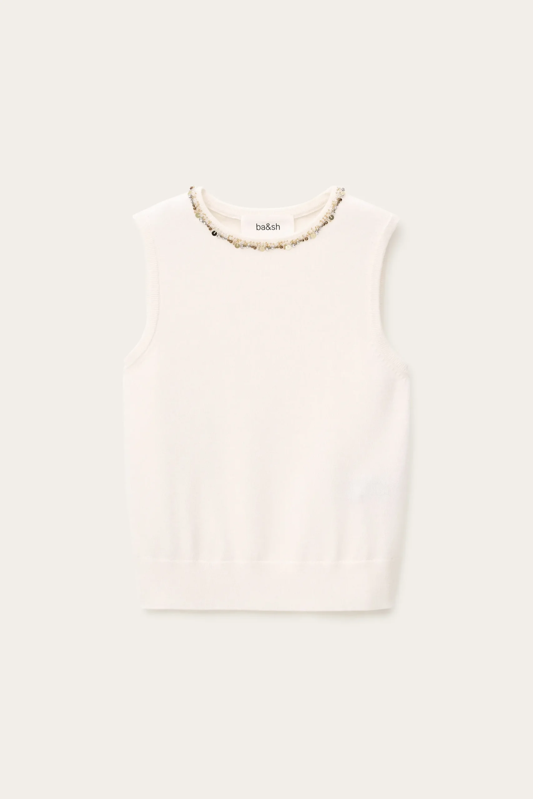 Ba&Sh BAMMA débardeur maille brodé ECRU Outlet