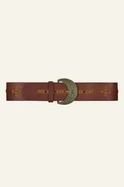 Ba&Sh BANHA ceinture cuir tressé MARRON Best