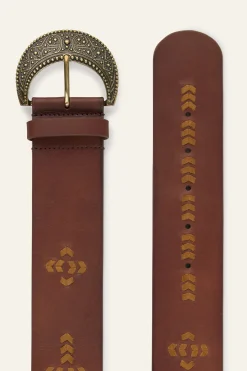 Ba&Sh BANHA ceinture cuir tressé MARRON Best