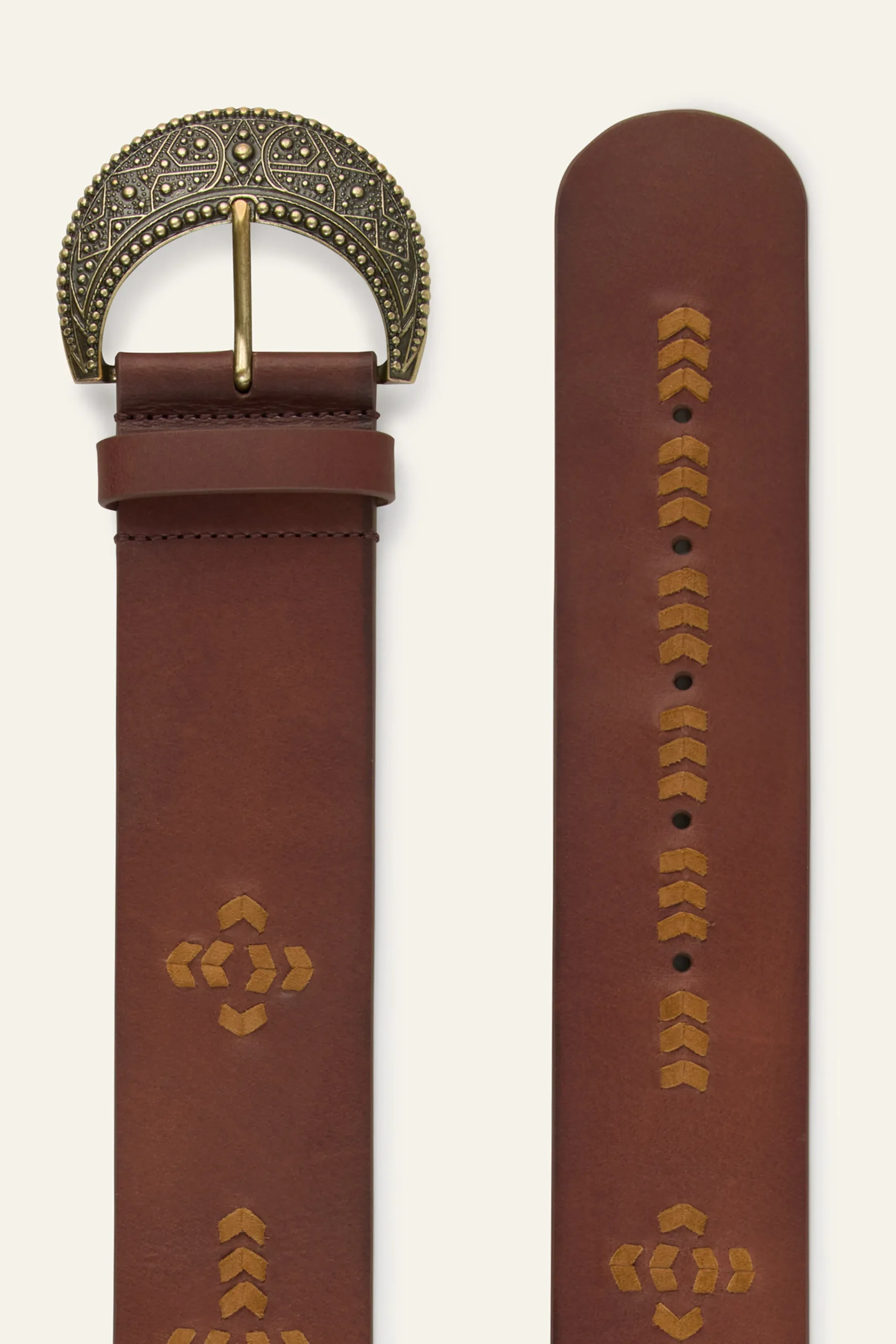 Ba&Sh BANHA ceinture cuir tressé MARRON Best