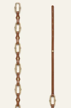 Ba&Sh BAPTISTE ceinture bijoux cuir MARRON Sale