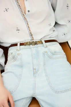 Ba&Sh BARA ceinture cuir MARRON New