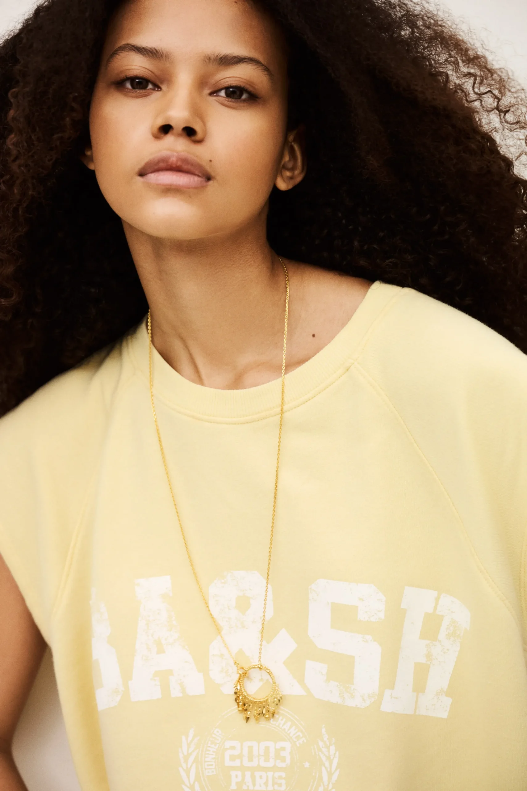 Ba&Sh BEATA sweat sans manches JAUNE Discount