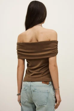Ba&Sh BENE top jersey épaules MARRON Online