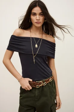 Ba&Sh BENE top jersey épaules BLEU Clearance
