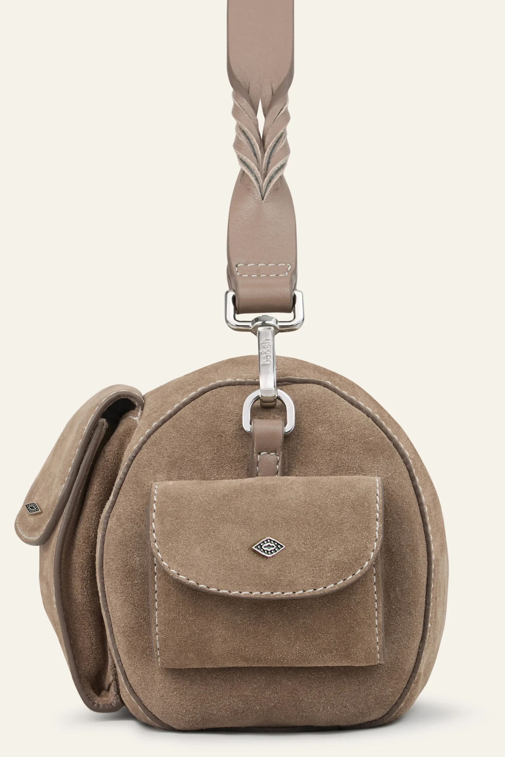 Ba&Sh BENI sac baguette daim GRIS Outlet