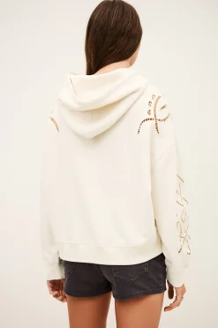 Ba&Sh BENI sweat capuche brodé ECRU Discount