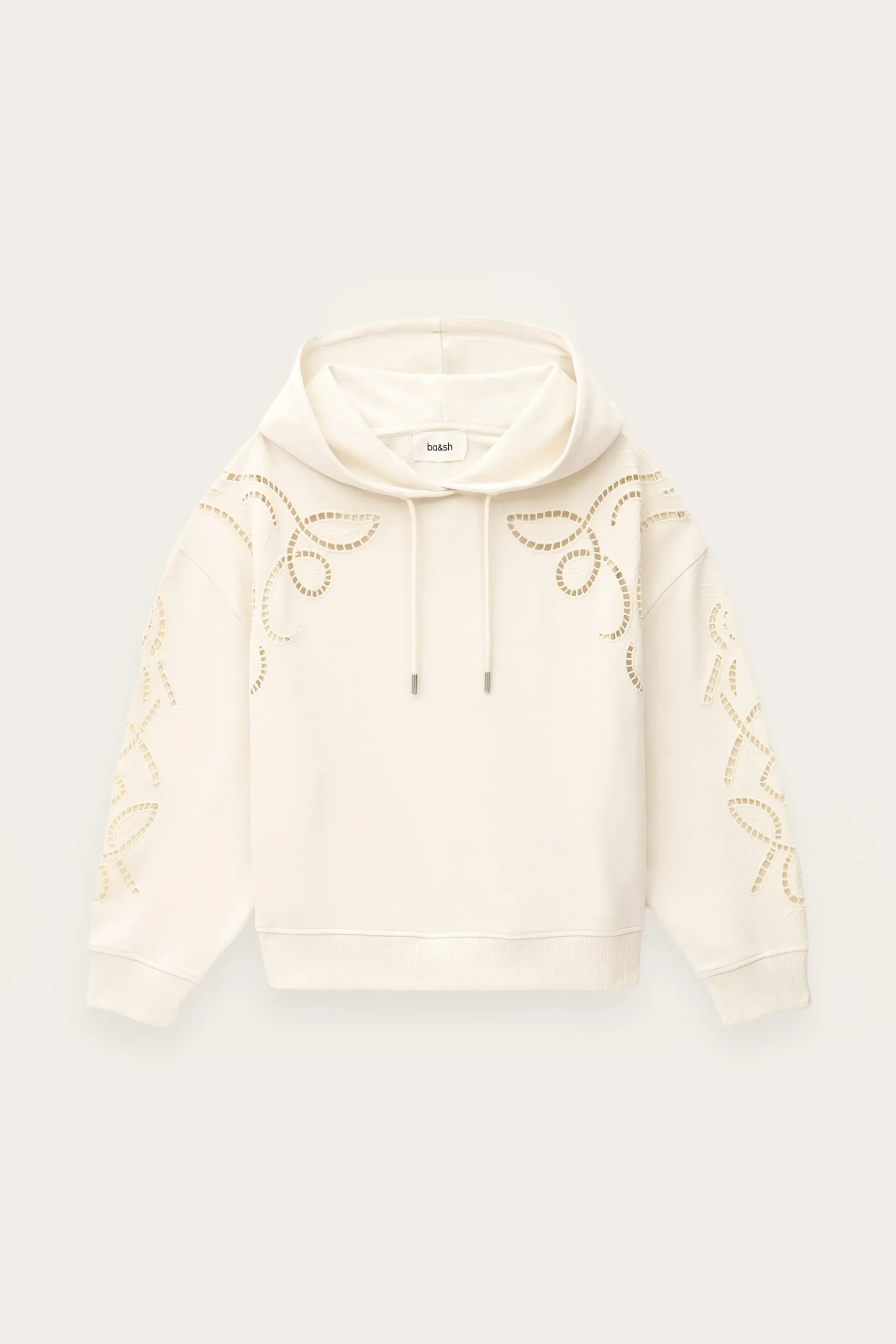 Ba&Sh BENI sweat capuche brodé ECRU Discount