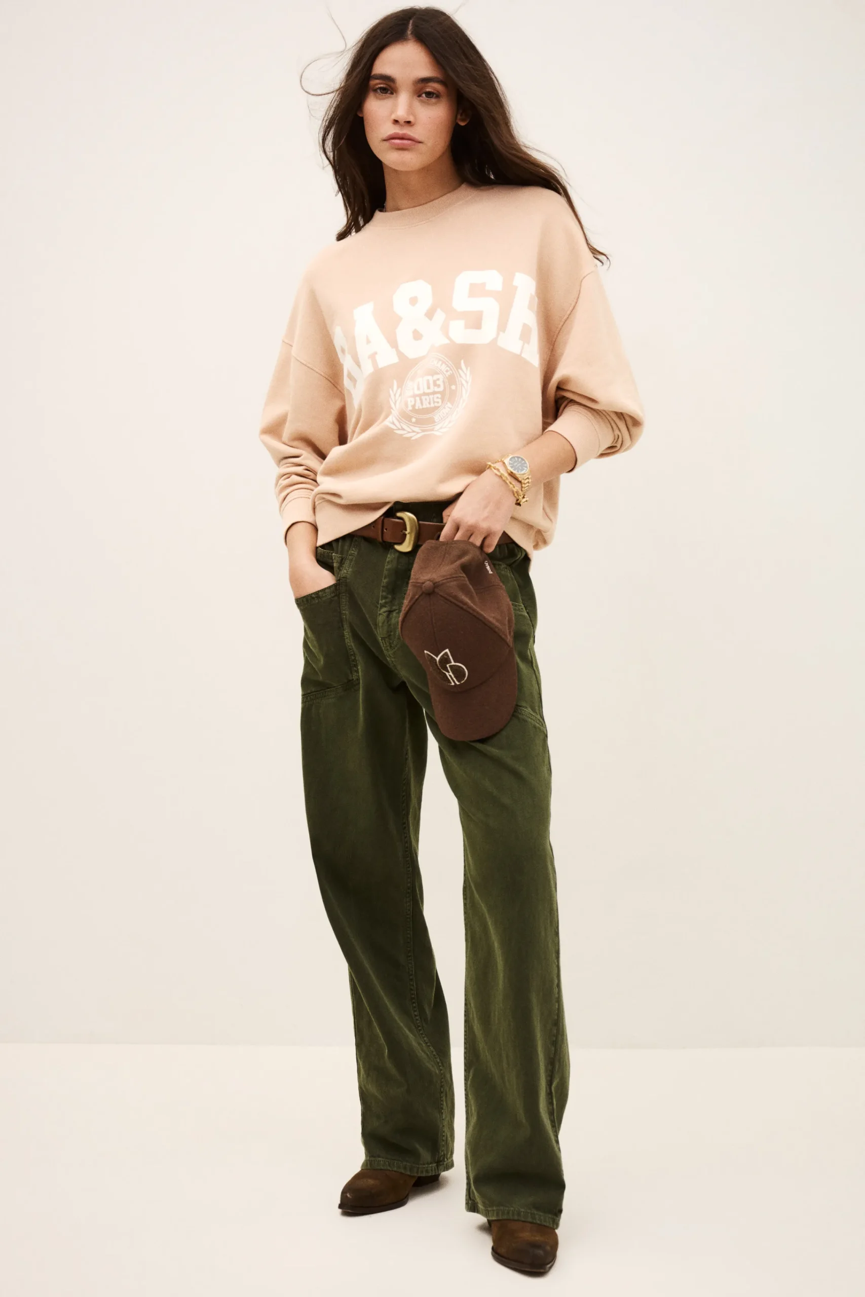 Ba&Sh BENJAMIN sweatshirt coton imprimé BEIGE Best