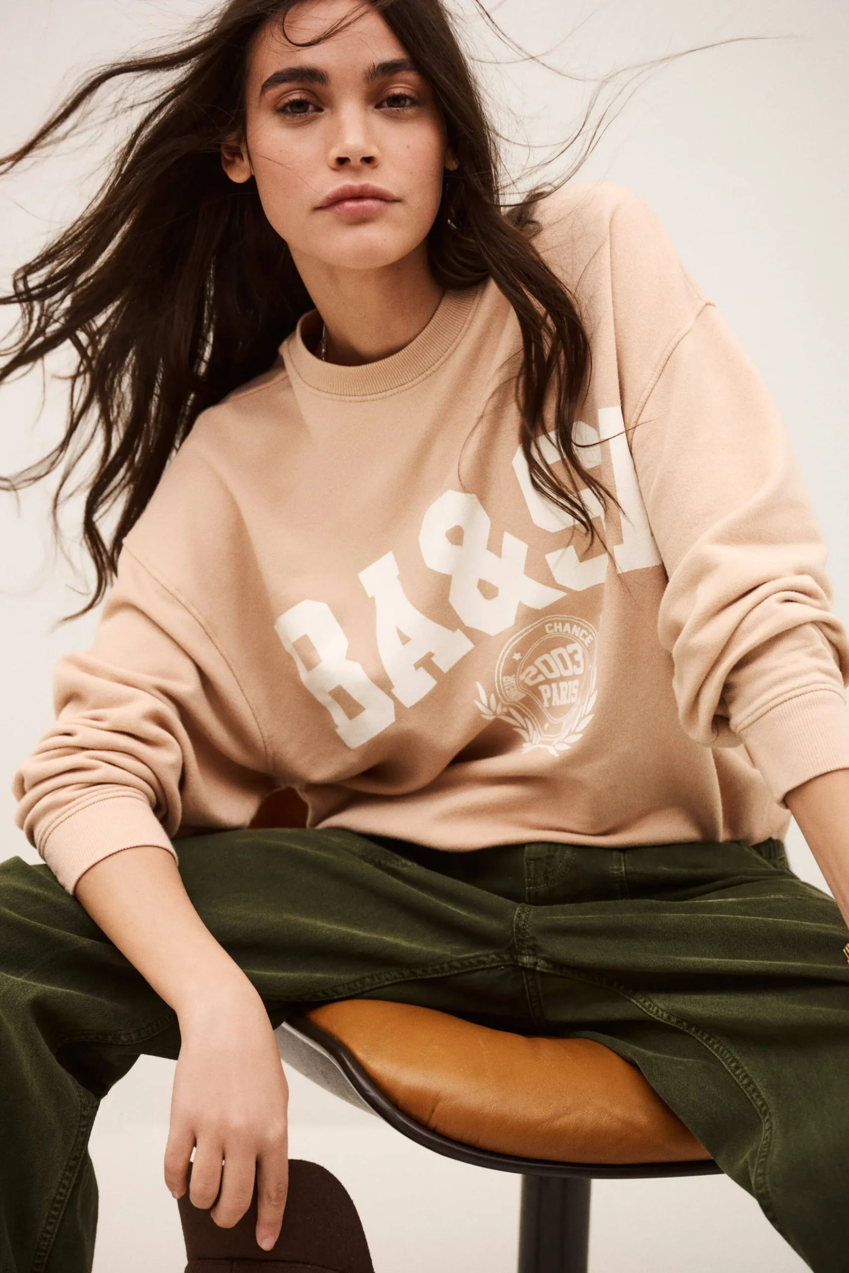 Ba&Sh BENJAMIN sweatshirt coton imprimé BEIGE Best