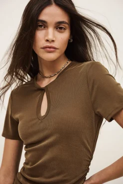Ba&Sh BEONA robe courte jersey MARRON Online