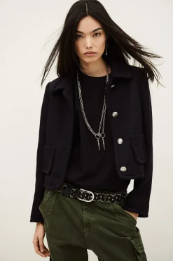 Ba&Sh BERADITH veste courte ajustée BLEU Hot
