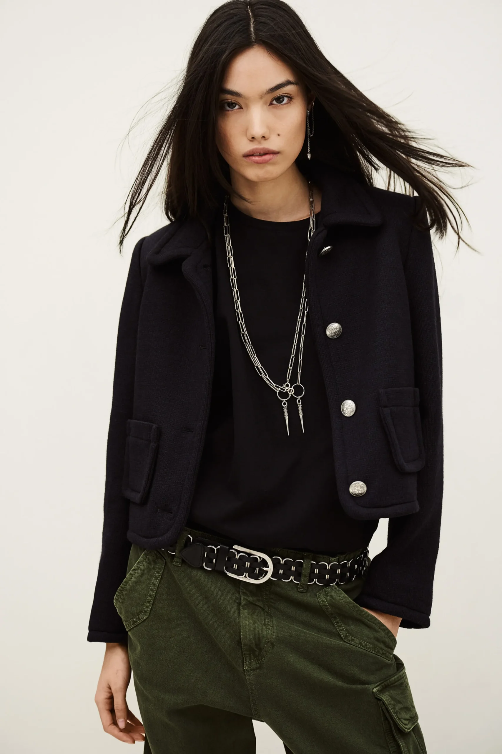 Ba&Sh BERADITH veste courte ajustée BLEU Hot