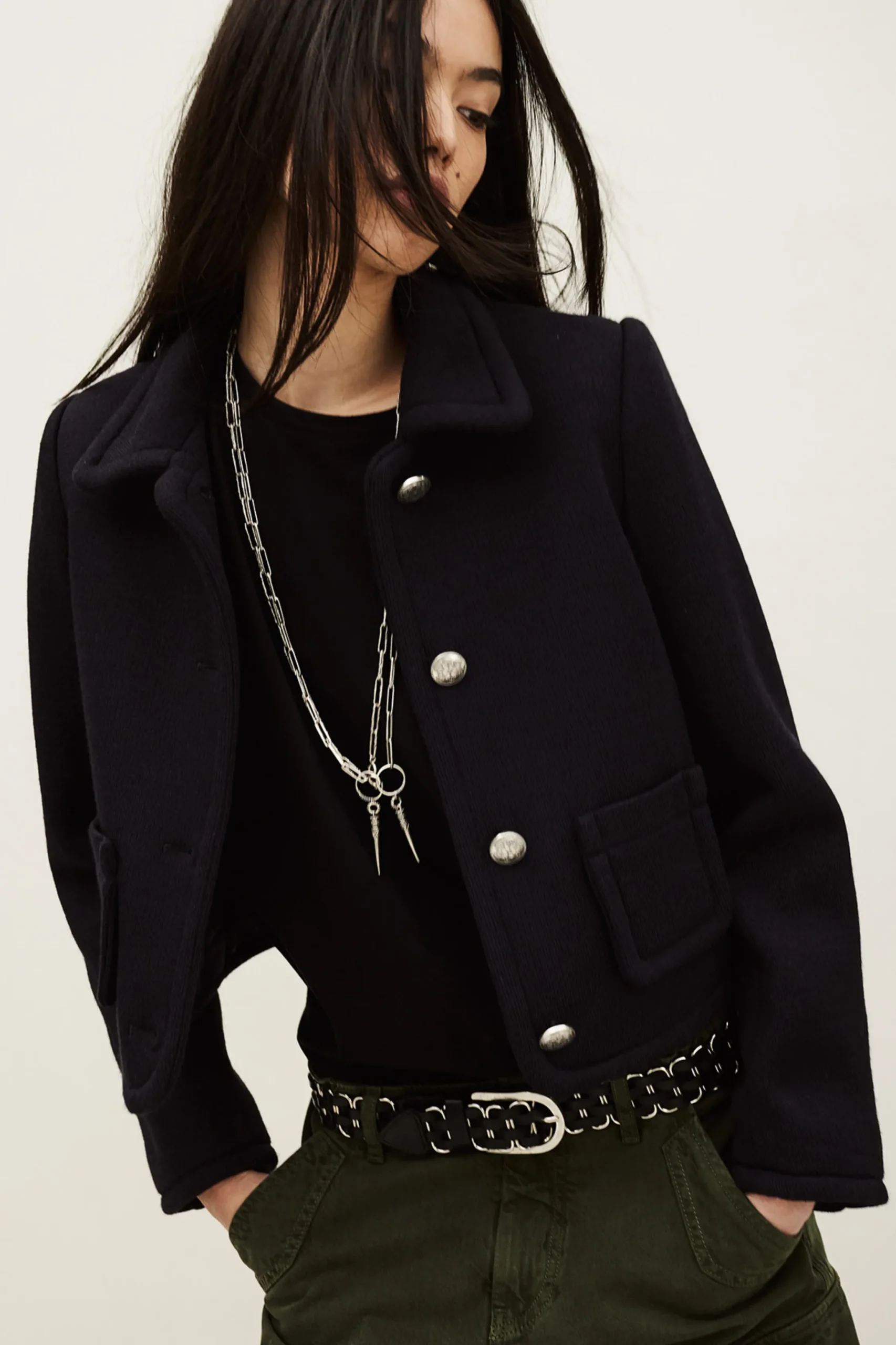 Ba&Sh BERADITH veste courte ajustée BLEU Hot