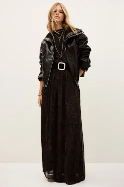 Ba&Sh BERNIE blouson en cuir MARRON New