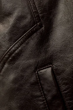 Ba&Sh BERNIE blouson en cuir MARRON New