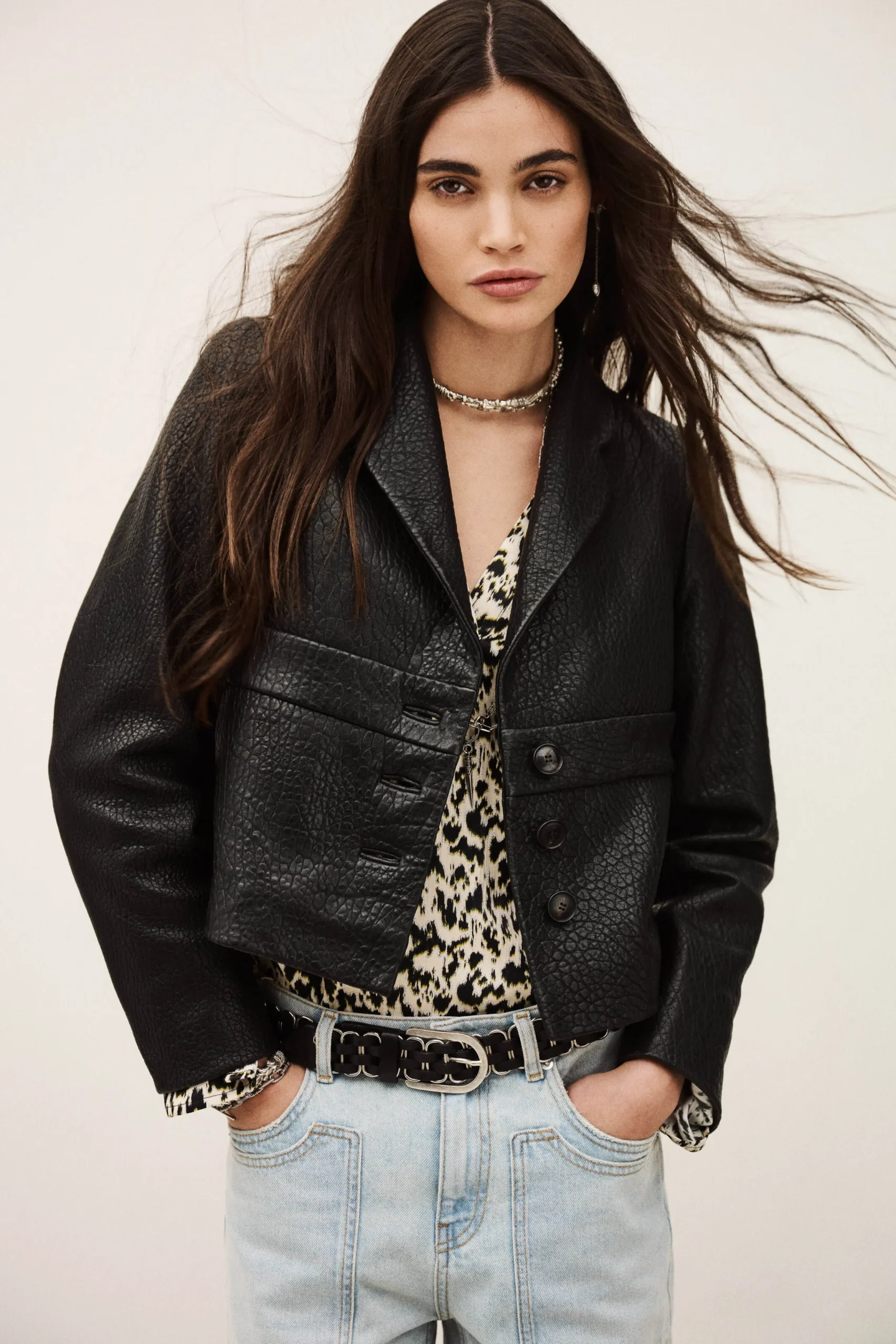 Ba&Sh BORFEO veste cuir courte NOIR Best