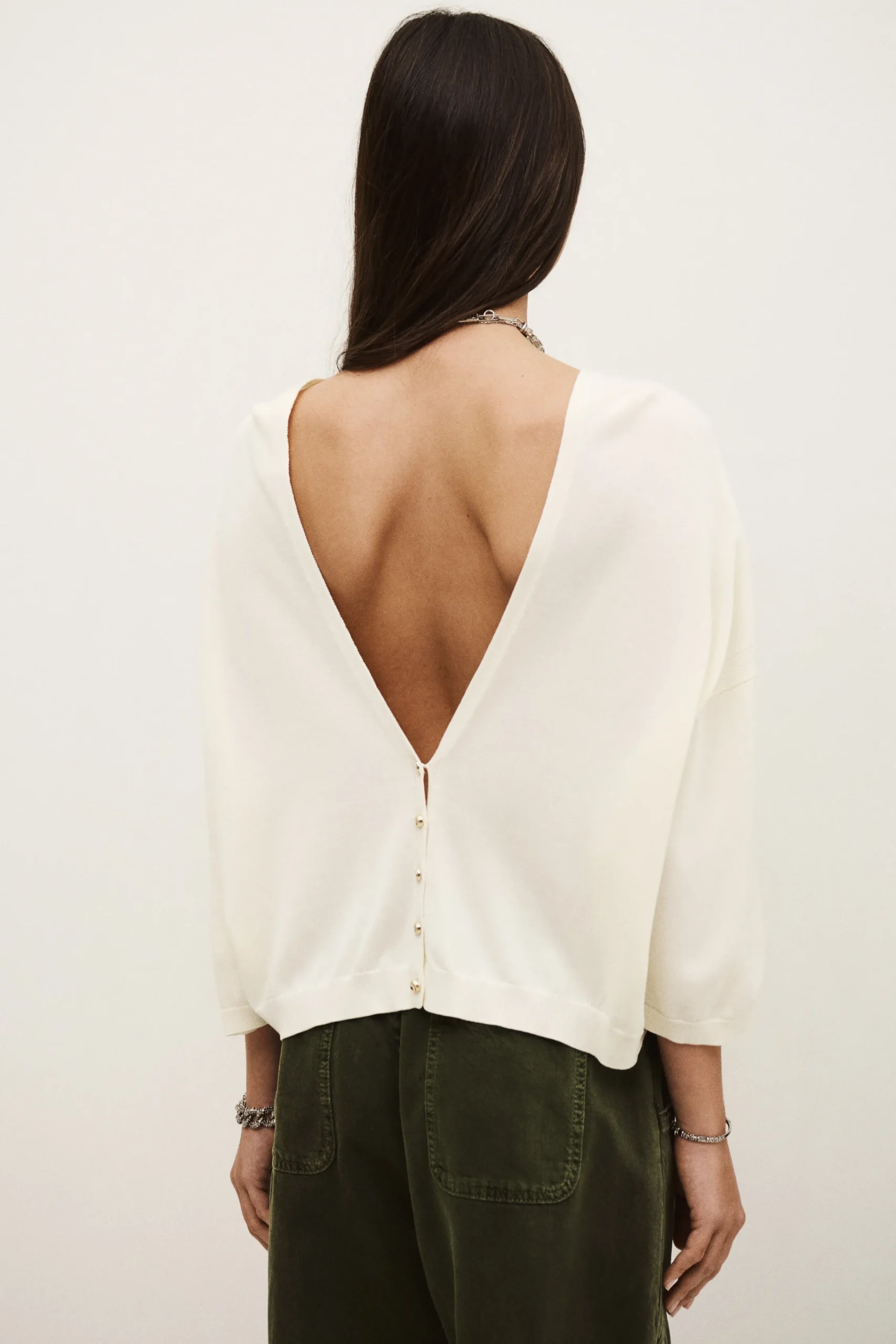 Ba&Sh BRAHA gilet col V ECRU Hot