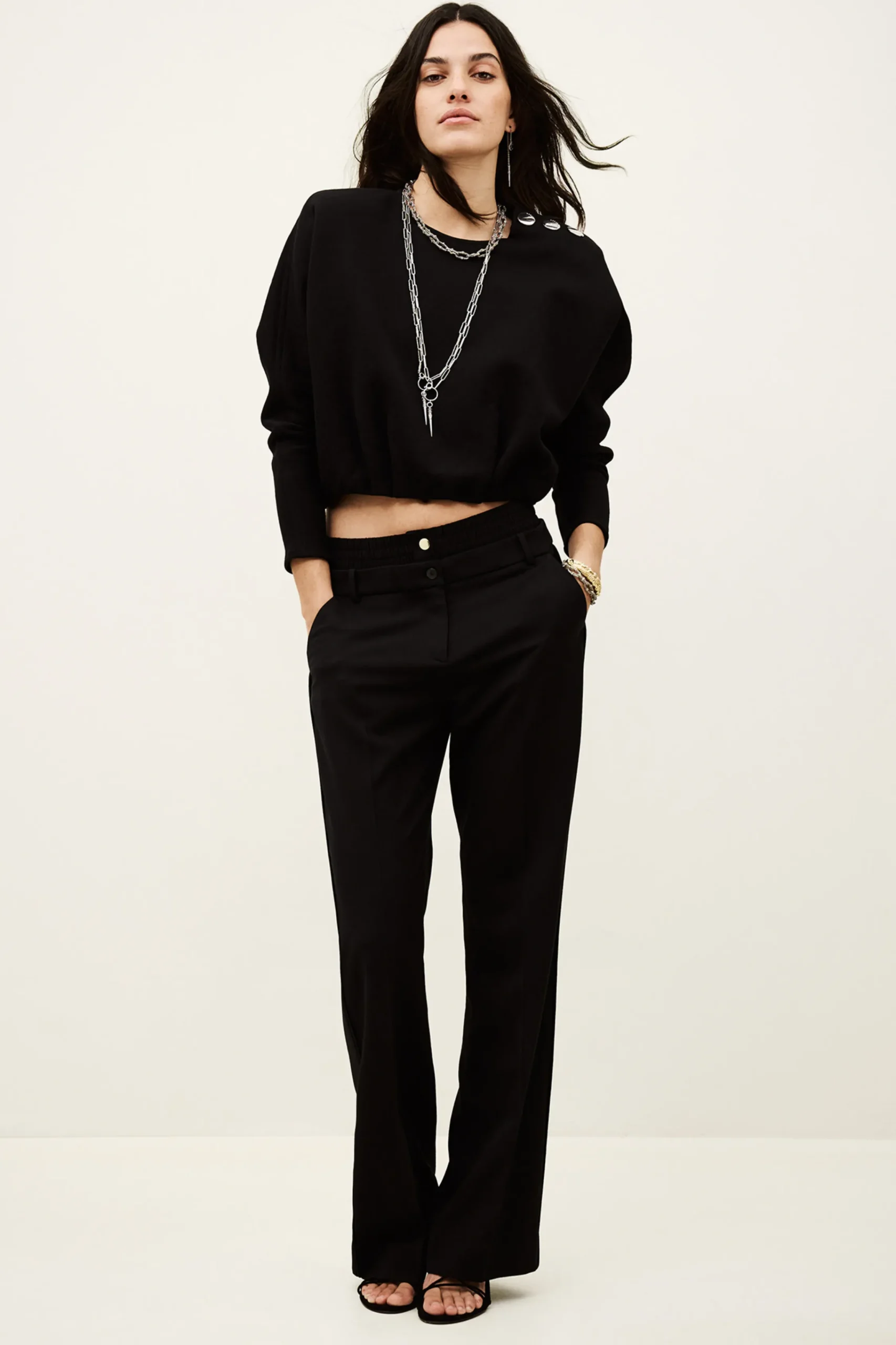 Ba&Sh BRANNY top bouffant kimono NOIR Discount