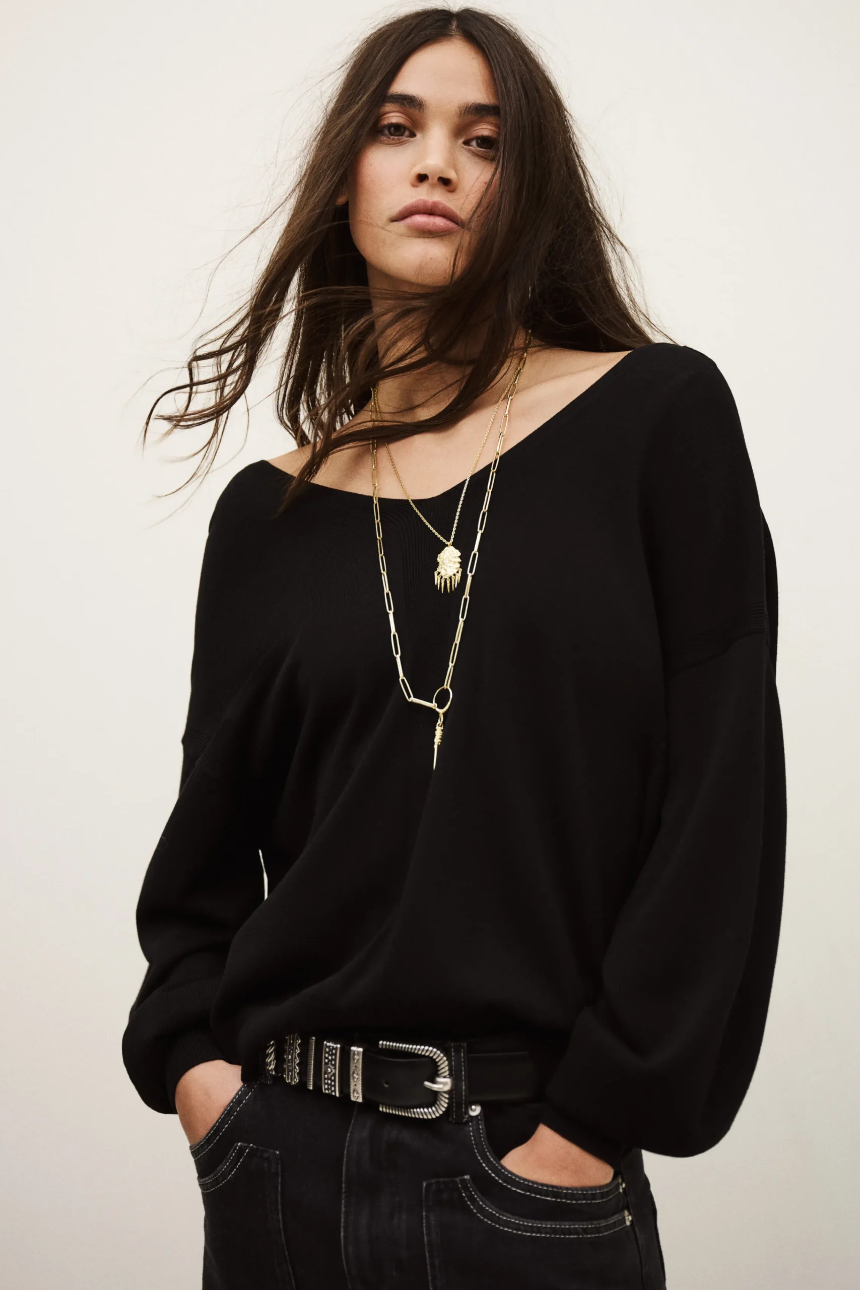 Ba&Sh BRENDA pull col V NOIR