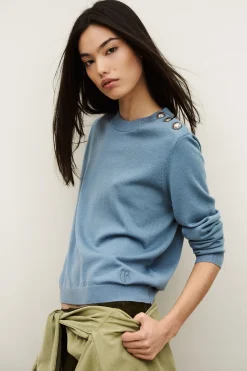 Ba&Sh BYLEIL pull boutons dorés NOIR Hot