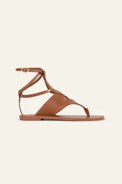 Ba&Sh CAPRI sandales plates cuir MARRON