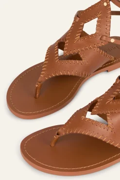 Ba&Sh CAPRI sandales plates cuir MARRON
