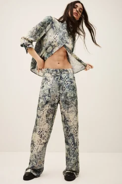 Ba&Sh CARRINA pantalon loose imprimé BLEU