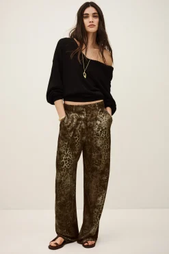 Ba&Sh CARRINA pantalon loose imprimé VERT Discount