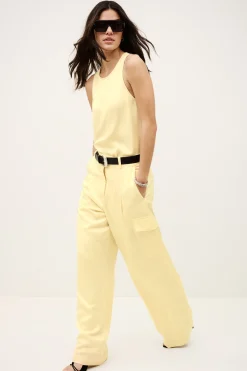 Ba&Sh CARY pantalon cargo large JAUNE