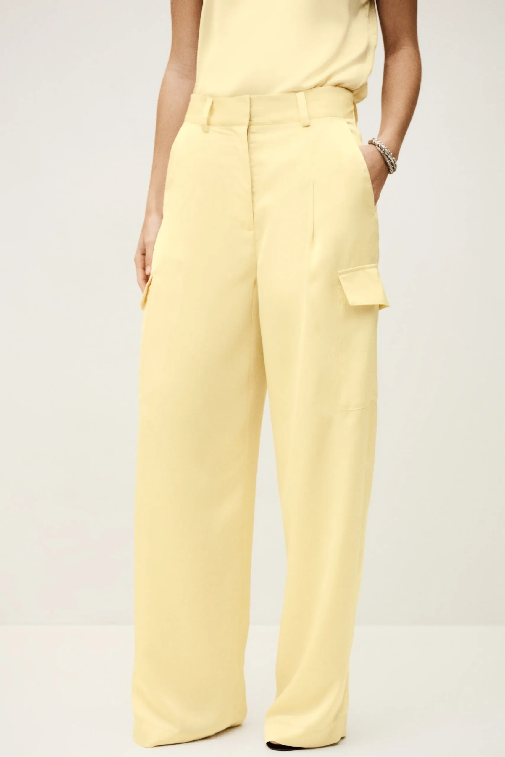 Ba&Sh CARY pantalon cargo large JAUNE