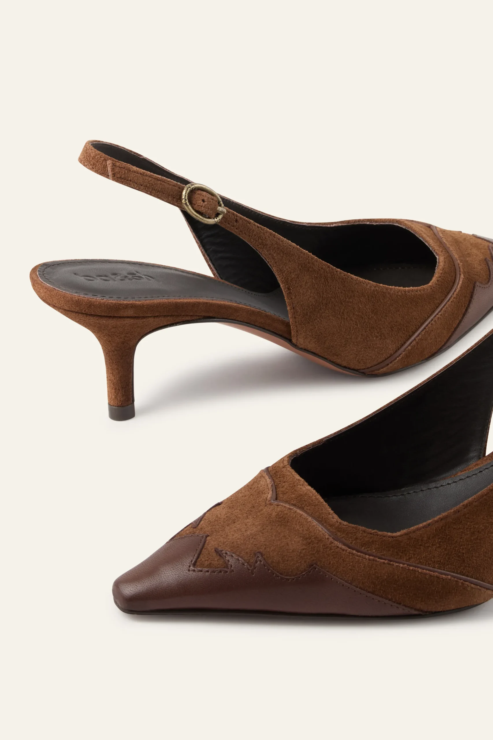 Ba&Sh CASTA escarpins slingback MARRON Clearance
