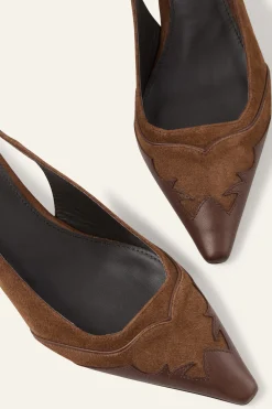 Ba&Sh CASTA escarpins slingback MARRON Clearance